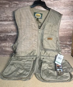 Sz Large Cabela's Vest Men's Outdoor Hunting Gear Mesh Jacket Pockets Zip Beige - Picture 1 of 10