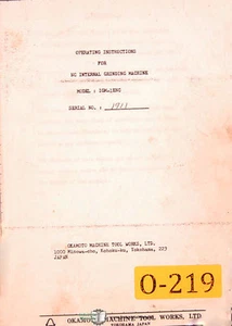 Manual de operaciones de rectificado interno Okamoto IGM-1ENG, NC - Imagen 1 de 3