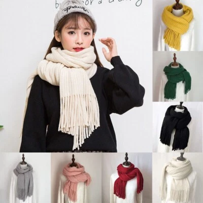 Pure Cashmere Scarf Women Ladies Winter Warm Long Soft Wool Shawl Wrap Knit NEW