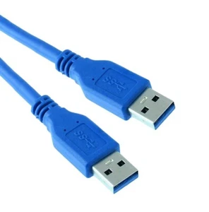 1m USB 3.0 Type A Male to A Male Data Cable Lead - Super Fast Speed - Blue - Picture 1 of 4