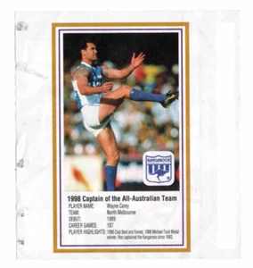 WAYNE CAREY 1998 North Melbourne CADBURY Best of the Best Wrapper VG condition - Picture 1 of 2