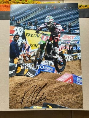 FOTO DE ACCIÓN FIRMADA POR RYAN VILLOPOTO 12x18 - 6 certificado de autenticidad - eli tomac, cooper webb Foto 1 de 2