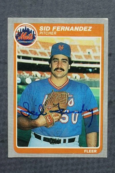 Tarjeta de béisbol Fleer 1985 firmada/autografiada estrella de los Mets de Nueva York Sid Fernández-- Foto 1 de 1