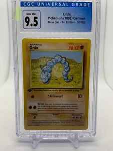 Onix 56/102 - German 1st Edition Pokémon Base Set 1999 CGC 9.5 - Picture 1 of 6