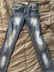 Modern Culture Jeans Mens Size 30x 32 Performance Denim Skinny Leg Distressed - Picture 1 of 10
