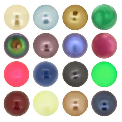 Superior PRIMERO 5818 Crystal Round Pearls Half Drilled * Many Colors & Sizes - Image 1 of 2