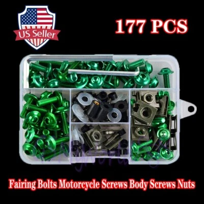 Kit completo de parafusos de carenagem verde conjunto de parafusos de corpo adequado para 2003-2006 Honda CBR600RR - Imagem 1 de 4