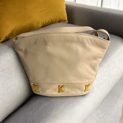 Antiga Bolsa de Ombro Paloma Picasso ITÁLIA Marfim COURO GENUÍNO Transversal BOLSA 12x9 - Imagem 1 de 4