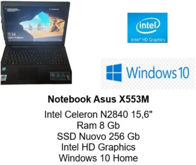 Notebook  Asus X553M Ram 8 Gb SSD 256 Gb Intel HD Graphics Windows 10 - Imagen 1 de 4