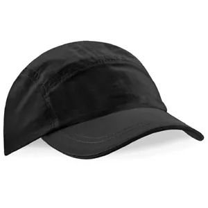 Beechfield BLACK Performance Waterproof Nylon Tactel Baseball Hat Cap - Picture 1 of 3