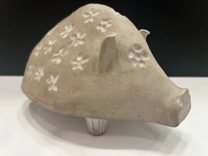 Bennington Pottery David GIL Yisile Aida Hucha Gris con Flores Blancas #1541! - Imagen 1 de 11