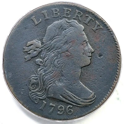1796 S-105 R-5- ANACS VF 20 Details Draped Bust Large Cent Coin 1c - Image 1 of 3