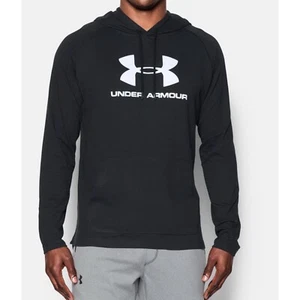 Under Armour Trikot Hoodie Sweatshirt Herren L Langarm schwarz 1293958 Big Logo - Bild 1 von 13