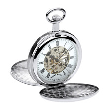 Chrome Plated Double Hunter Pocket Watch by Mount Royal - Model No. B28