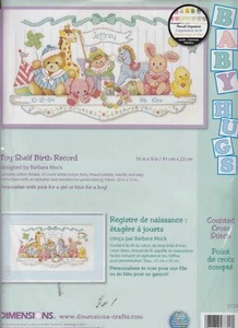 Dimensions Counted Cross Stitch Kit TOY SHELF BIRTH RECORD 16" x 9" #03729 - Imagen 1 de 1