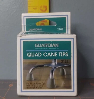 Paquete de 4 puntas de bastón cuádruple Guardian 1/2" gris - totalmente nuevas en caja Foto 1 de 4