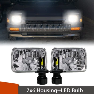 5X7" 7x6 LED Headlights Housing Hi/Lo Beam H4 For Honda Accord 1986-1989 Foto 1 de 4