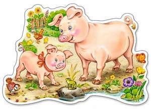 CSB015016 - *Castorland Jigsaw Midi 15 pc - A Piggy with Mom - Picture 1 of 1