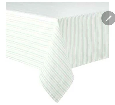 Martha Stewaer Daisy Stripe Tablecloth,  60×102 Oblong, 60% Cotton - Image 1 of 3
