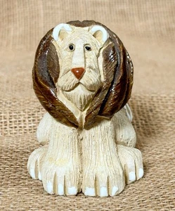 Statuina vintage Artesania Rinconada leone in argilla intagliata a mano firmata A Torreon - Foto 1 di 9