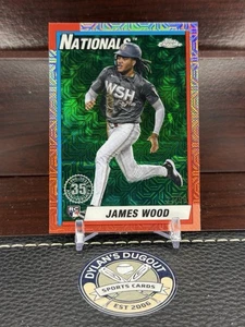 2025 Topps 1990 Chrome Silver Pack James Wood #T90C-55 rifrattore verde Mojo /99 - Foto 1 di 2