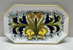 Ceramica Nova Deruta Serving Tray Dish 11" Made in Italy Blue Yellow Ceramic - Picture 1 of 7