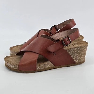 Yokono cork wedge Sandals Ladybug Leather Made In Spain Bohemian Sz 9.5-10 40 - Image 1 of 4