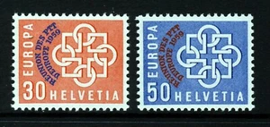 SCHWEIZ 1959 Europäische PTT Konferenz Überdrucksatz SG 608 & SG 609 POSTFRISCH - Bild 1 von 2