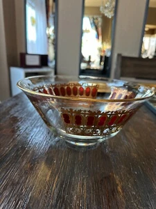 Cuenco de 10" vintage Culver Arándano rojo oscuro oro 24kt - Imagen 1 de 11