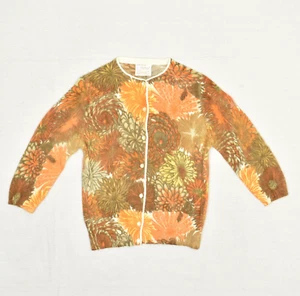 VTG Angelon by Darlene Women Cardigan Sweater Wool Orange M Angora Rabbit Hair - Picture 1 of 8
