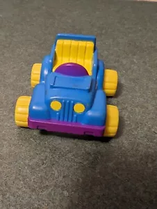 Vintage McDonald’s GarfieldJeep Blue Yellow Happy Meal Toy Car 2.75" Long 1988 - Picture 1 of 4