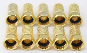F-Stecker 7mm, vergoldet, mit Dichtring, 10 Stück - Bild 1 von 3