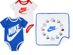3 Piece Nike Baby Gift Set, 0-12 Months, First Year Blanket, Bodysuits, B42 M - Picture 1 of 13