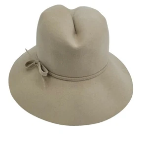 Vintage 60's Frank Olive Frank's Girl Hat Safari Bucket Hat Woolen Felt Cream - Picture 1 of 7
