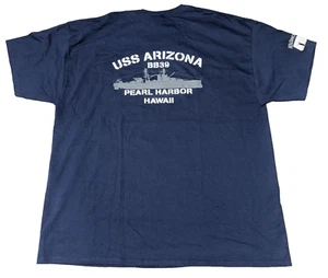 USS ARIZONA BB39 PEARL HARBOR HAWAII Men 2XL Navy Memorial Souvenir T-Shirt NEW - Picture 1 of 16