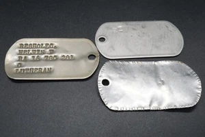 Vietnam War RA Regular Army Dog Tags Lot Of 3 - TWO ARE BLANK - Picture 1 of 2