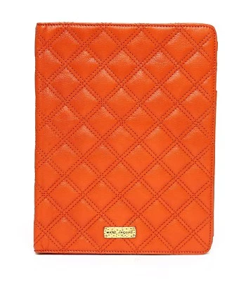 Marc Jacobs V8406 Quilted Orange Leather iPad Folder Case - Image 1 of 3