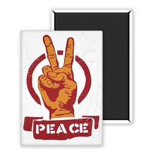 Peace-Magnet Personnalisé 54x78mm Photo Frigo - Foto 1 di 8
