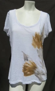 TALBOTS Petites White Stretch 100% Cotton Slub Knit Scoop Tee Shirt Top sz M PM - Picture 1 of 5