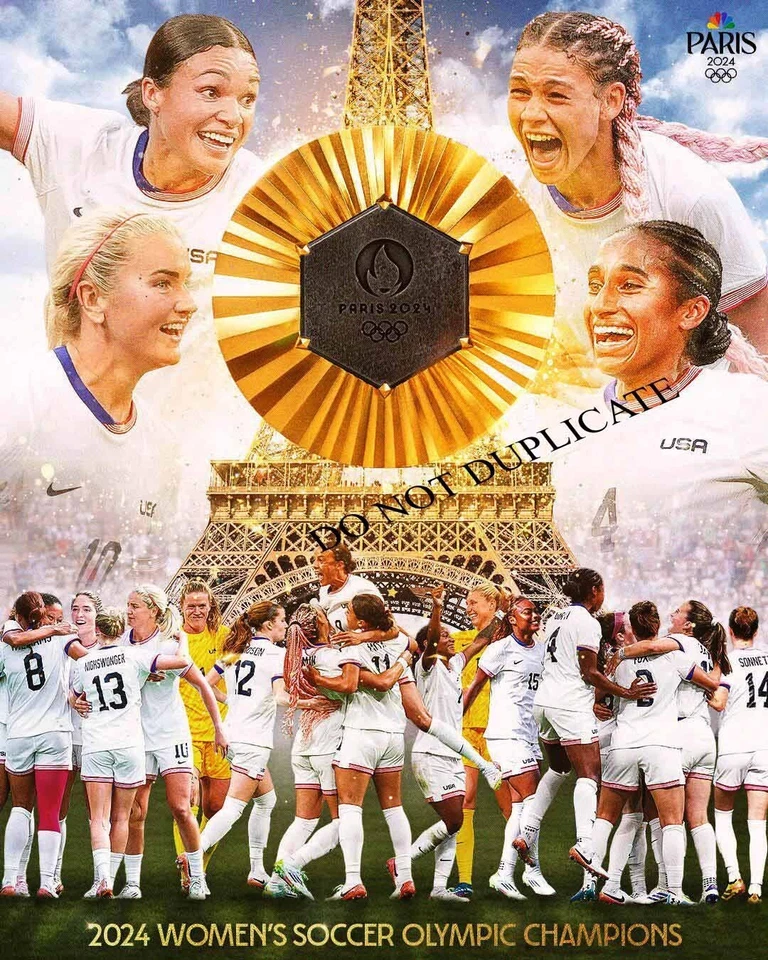 2024 Париж Олимпийских игр женская футбольная команда США - 8 X 10 - глянцевое фото - Изображение 1 из 1