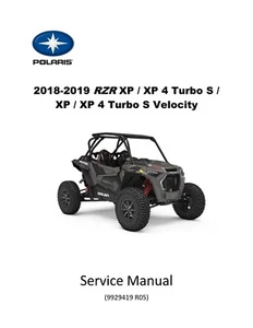 2018 2019 POLARIS RZR XP XP4 TURBO S Velocity Service Repair Manual CD 9929419 - Picture 1 of 1