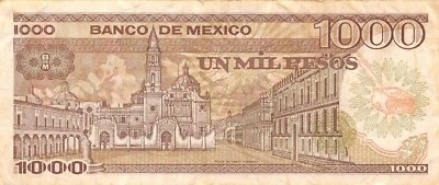 México 1000  Pesos  19.7.1985  Series XF  Prefix W  Circulated Banknote LBF8 - Image 1 of 2