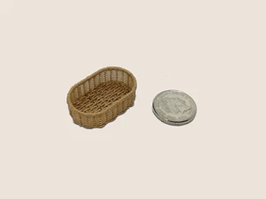 Dolls house Bespoke 1:12 scale wicker style oval basket by BUSHBABY