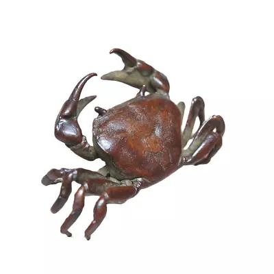 China Tea Pet Chinese Old Pure Copper Handwork Antique Crab Ornament Statue • 24.63$