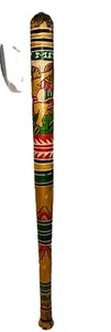 Wooden Pinata Bat Stick Mexico Folk Art Hand Carved Painted Wooden 30" Vintage - Picture 1 of 9