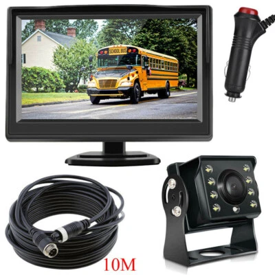 12V-24V 4PIN Truck Caravan IR Rear View Reverse Backup Camera + 5" Car Monitor - Image 1 of 4