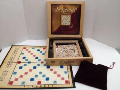 2002 Parker Brothers SCRABBLE in Wooden Box Nostalgia Game Series Complete - Image 1 of 4