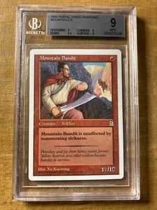MTG ✨MOUNTAIN BANDIT ✨Portal Three Kingdoms BGS 9 MINT 1999 Quad 9’s+ English - Picture 1 of 2