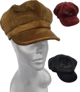 Gorra de terciopelo cadete otoño invierno sombrero cálido broches - Imagen 1 de 13