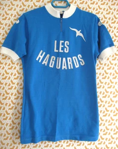 Maillot cycliste ACH Les Haguards acrylique Bleu Vintage jersey cycling - 3 / M - Picture 1 of 6
